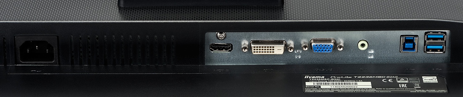 Монитор Iiyama 21.5" ProLite T2236MSC-B2AG черный VA LED 16:9 DVI HDMI M/M матовая 250cd 178гр/178гр 1920x1080 VGA FHD USB Touch 5.8кг