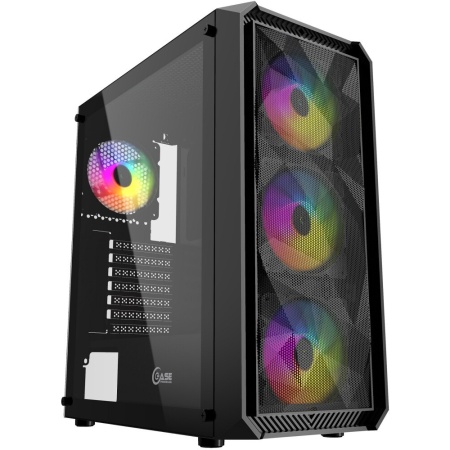 Корпус Powercase Mistral Edge, Tempered Glass, 4x 120mm 5-color fan, чёрный, ATX (CMIEB-L4)