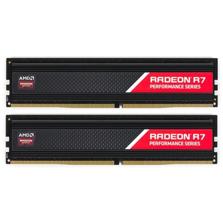 32GB AMD Radeon™ DDR4 2400 DIMM R7 Performance Series Black Gaming Memory R7S432G2400U2K Non-ECC, R7S432G2400U2K CL16, 1.2V, Heat Shield, Kit (2x16GB), RTL, (183108)