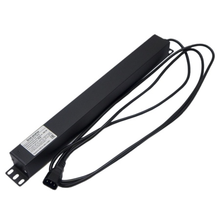 Блок розеток Hyperline SHE19-10IEC-2.5IEC Блок розеток/PDU 19", 10 розеток IEC 60320 С13, кабель питания 2.5м с вилкой IEC 60320 C14, 10А, 230В, чёрный, 482.6x44.4x44.4мм
