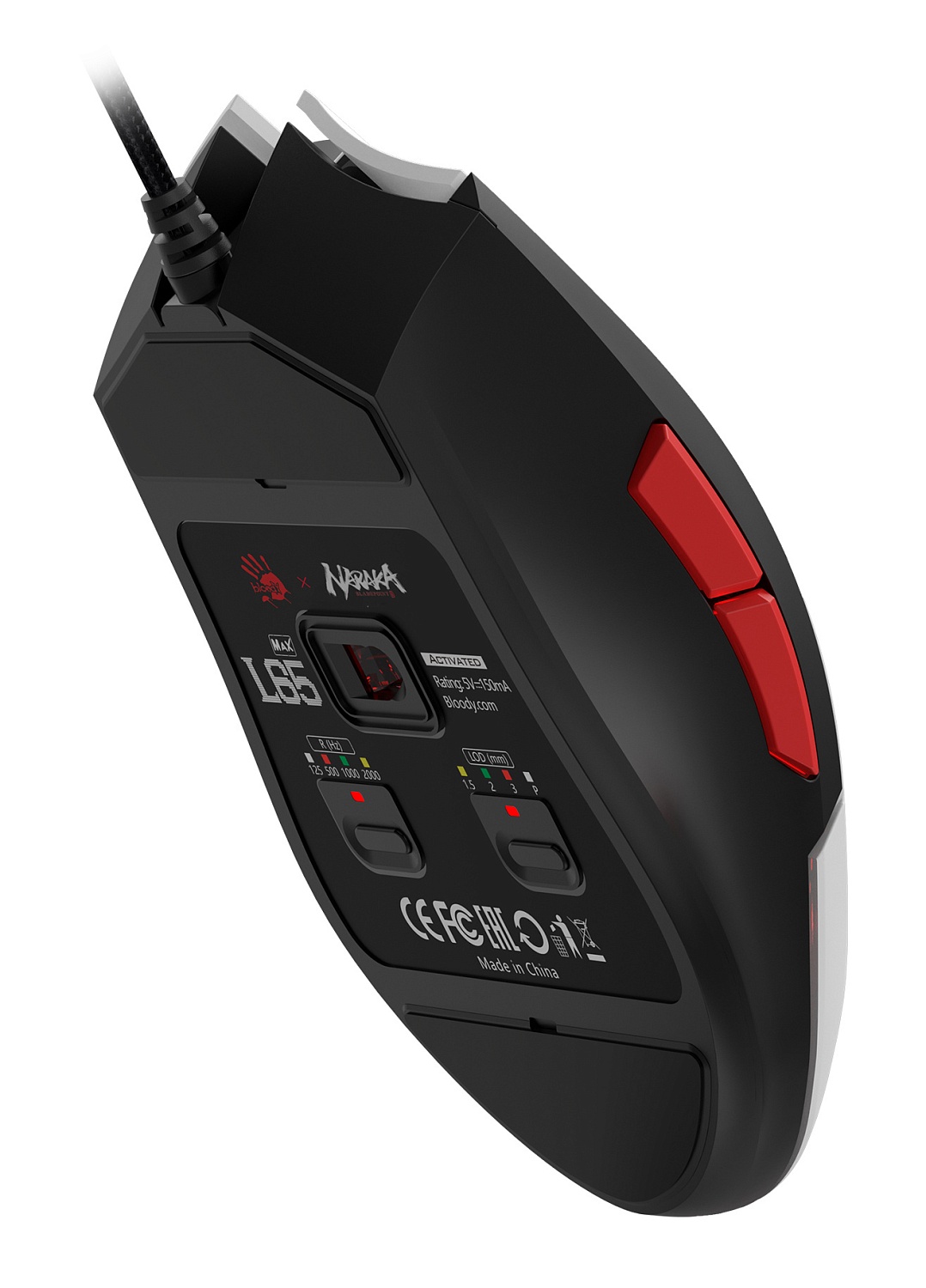 Мышь A4Tech Bloody L65 Max белый/рисунок оптическая (12000dpi) USB (6but) Мышь A4Tech Bloody L65 Max белый/рисунок оптическая (12000dpi) USB (6but)