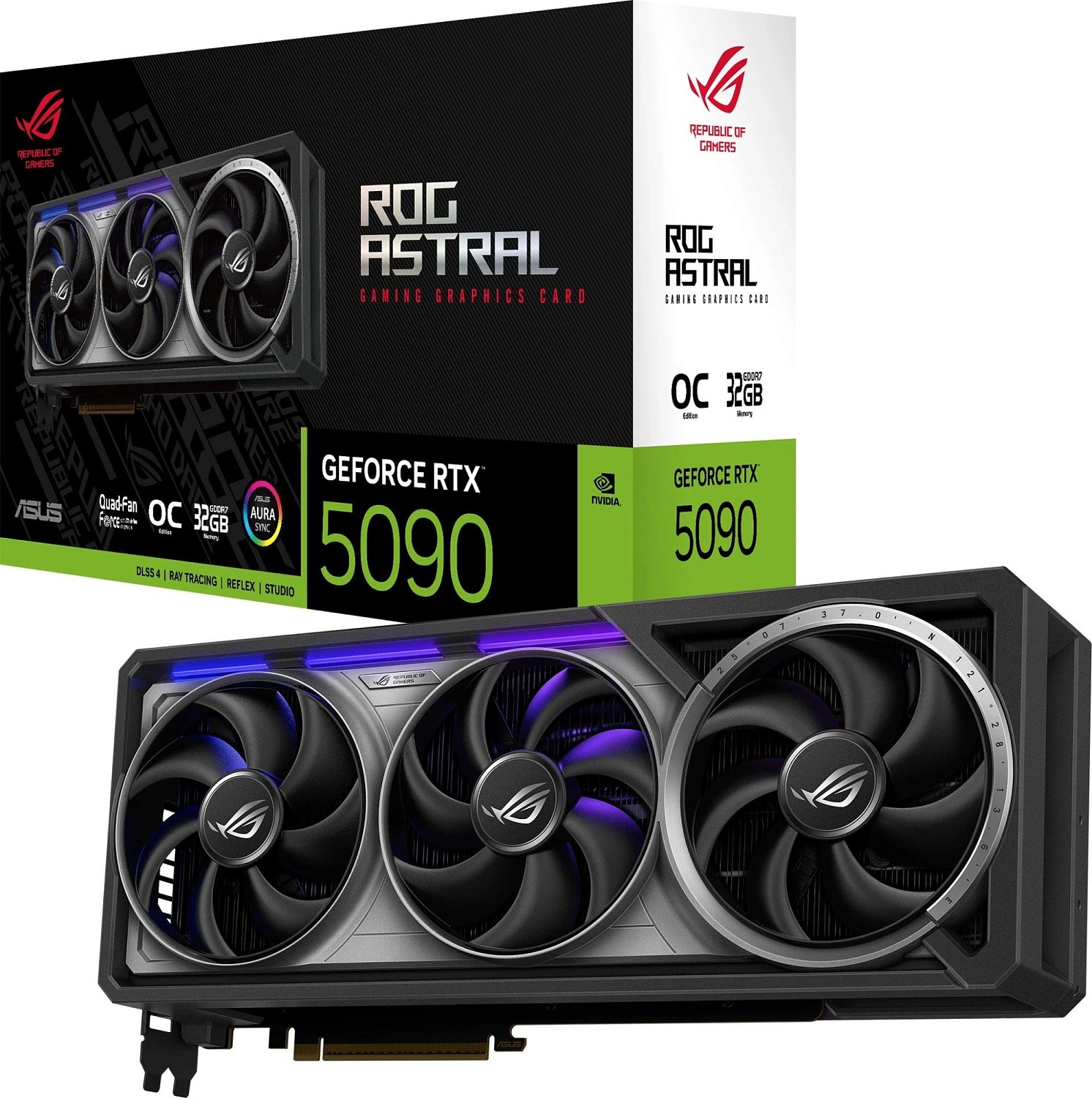 Видеокарта Asus PCI-E 5.0 ROG-ASTRAL-RTX5090-O32G-GAMING NVIDIA GeForce RTX 5090 32Gb 256bit GDDR7 2580/30000 HDMIx2 DPx3 HDCP Ret