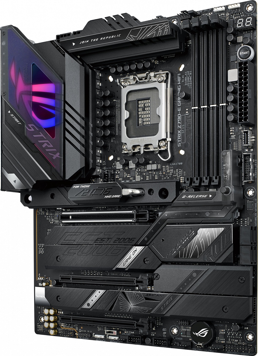 Материнская плата ASUS ROG STRIX Z790-E GAMING WIFI, LGA1700, Z790, 4*DDR5, DP+HDMI, 4xSATA3 + RAID, M2, Audio, 2,5Gb LAN, USB 3.2, USB 2.0, ATX; 90MB1CL0-M0EAY0