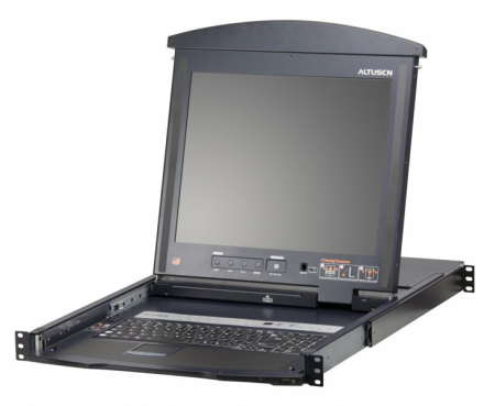 Квм переключатель ATEN 16P CAT-5 HIGH DENSITY DUAL RAIL LCD KVM