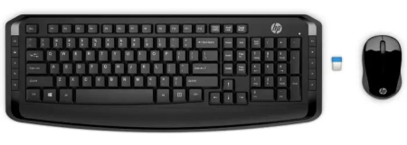 Клавиатура с мышью HP Wireless Keyboard & Mouse 300 (Black) cons