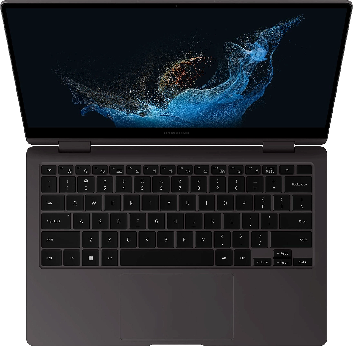 Ноутбук Samsung Galaxy Book 2 360 Core i7 1255U 16Gb SSD512Gb Intel Iris Xe graphics 13.3" AMOLED Touch FHD (1920x1080) Windows 11 Home English graphite WiFi BT Cam (NP730QED-KA1IN)