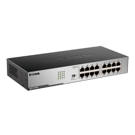 Коммутатор D-Link Unmanaged Switch 16x1000Base-T, Surge 1KV, metal case