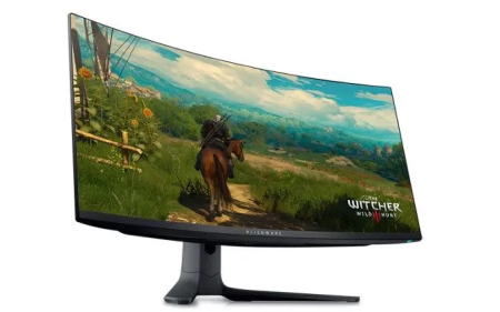 Монитор Dell 34"    AW3423DWF,Curved QD-OLED Gaming Monitor  , 3440 x 1440 (DisplayPort: 165 Hz, HDMI: 100 Hz), 0.1 ms (gray-to-gray), 250 cd/m2 (typical); 1000 cd/m2 (peak), 1M: 1 (typical)