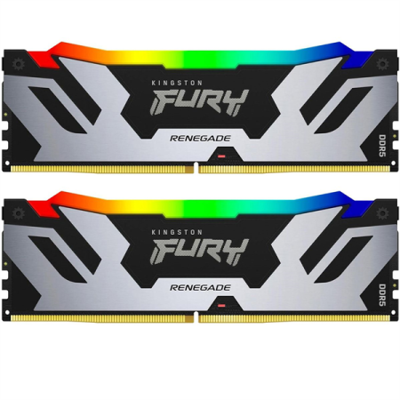 Модуль памяти Kingston 32GB DDR5 8000 FURY Renegade Silver/Black RGB XMP Non-ECC Unbuffered DIMM (Kit 2*16gb) 1RX8 38-48-48 1.45V 288-pin 16Gbit