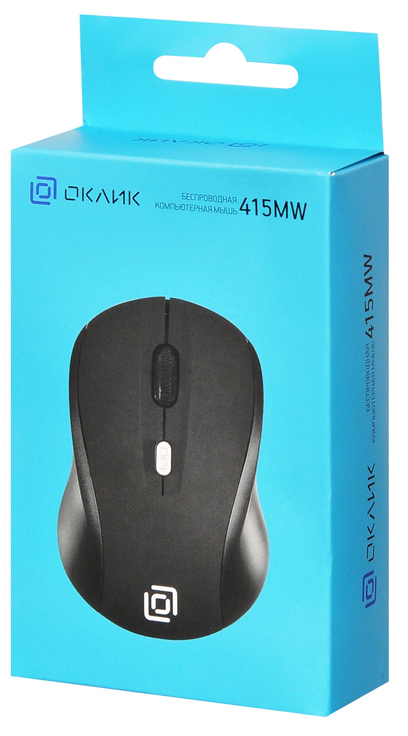 Мышь Оклик 415MW черный оптическая (1600dpi) беспроводная USB для ноутбука (4but) Мышь Оклик 415MW черный оптическая (1600dpi) беспроводная USB для ноутбука (4but)