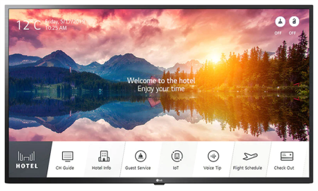 Коммерческий тв LG 43" UHD, Ceramic BK, DVB-T2/C/S2, IP-channels, HDR 10pro, Pro:Centric, WebOS 5.0