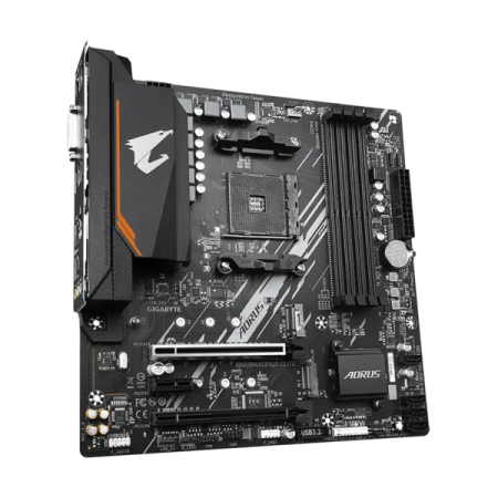 Материнская плата Gigabyte B550M AORUS ELITE Soc-AM4 AMD B550 4xDDR4 mATX AC`97 8ch(7.1) GbLAN RAID+DVI+HDMI