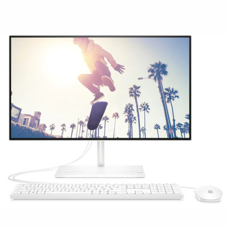 Моноблок HP 24-cb1111ci NT 23.8" FHD(1920x1080) Core i3-1215U, 8GB DDR4 3200 (1x8GB), SSD 256Gb, Intel Internal Graphics, noDVD, Rus/ENG kbd&mouse wired, HD Webcam, Starry White, FreeDos, 1Y Wty