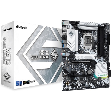 H670 STEEL LEGEND, Socket 1700, Intel®H670, 4xDDR4-3200, HDMI+DP, 2xPCI-Ex16, 3xPCI-Ex1, 4xSATA3 (RAID 0/1/5/10), 3xM.2, 8 Ch Audio, 1x2.5GLan, (4+2)xUSB2.0, (3+4)xUSB3.2, (1+1)xUSB3.2 Type-C™, 1xPS2, ATX, RTL {10} (936562)