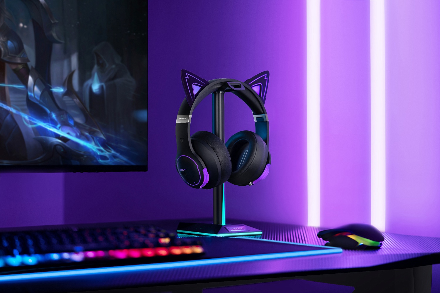 Наушники с микрофоном Edifier G5BT Cat черный мониторные BT оголовье