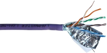 Кабель информационный Lanmaster LAN-6AFTP-HFLT-VI кат.6A FTP 4 пары 23AWG LSZH внутренний 305м фиолетовый