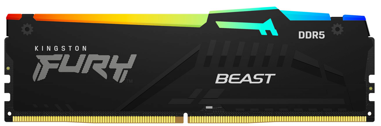Модуль памяти Kingston 16GBDDR5 5600 DIMM FURY Beast RGB XMP Gaming Memory KF556C40BBAK2-16 Non-ECC, CL40, 1.25V, (Kit of 2) 1RX16 40-40-40 288-pin 16Gbit, RTL