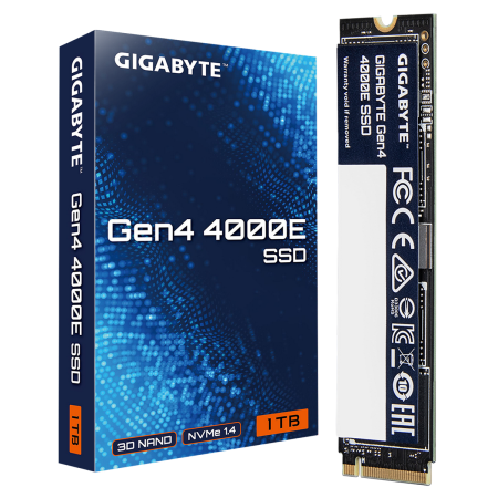 Твердотельный накопитель SSD Gigabyte M.2 2280 1TB Gen4 4000E SSD PCI Express 4.0x4, NVMe 1.4, 4000/3900, MTBF 1.5M, 3D NAND, 320TBW, RTL