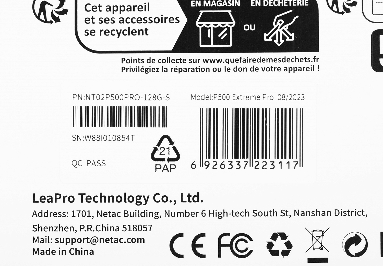 Флеш карта microSDXC Netac 128GB NT02P500PRO-128G-S P500 Extreme Pro A1 w/o adapter
