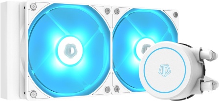 Система водяного охлаждения ID-Cooling AURAFLOW X 240 EVO SNOW Soc-AM5/AM4/1151/1200/2066/1700 4-pin 18-35dB Al+Cu 250W LED Ret