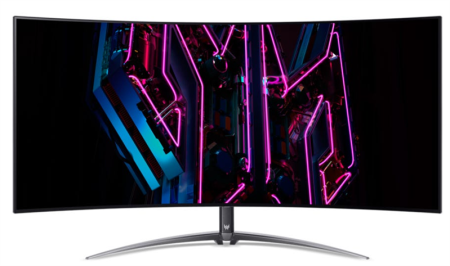 Монитор Acer Predator X45bmiiphuzx44,5" OLED 3440x1440 240 Hz 1000cd/m2 0,01ms 2xHDMI(2.0) + 1xDP + 1xType-C(90W) + Audio out + USB3.2x2+USB-B (2up 2down)+Speaker 5Wx2 110 H.Adj