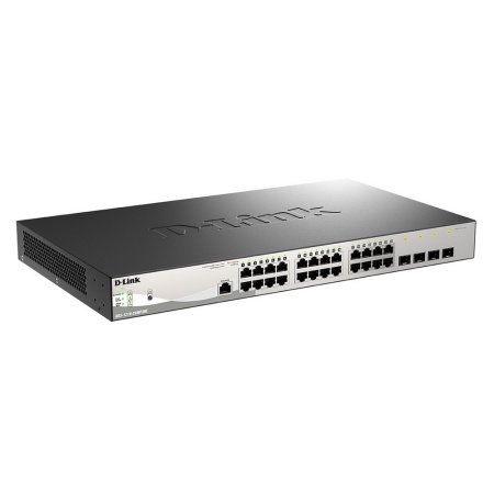 Коммутатор D-Link PROJ Managed L2 Metro Ethernet Switch 24x1000Base-T PoE, 4x1000Base-X SFP, PoE Budget 370W, Surge 6KV, CLI, RJ45 Console, Dying Gasp