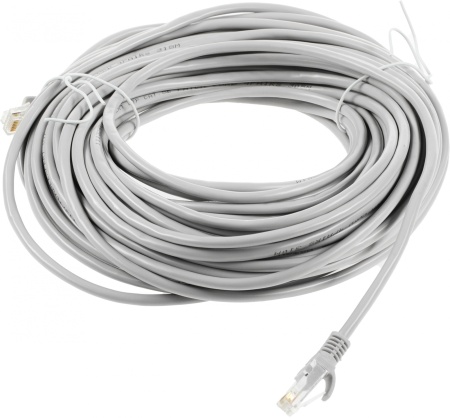 Патч-корд Premier PP12-20M 1000Гбит/с UTP 4 пары cat.5E CCA molded 20м серый RJ-45 (m)-RJ-45 (m)