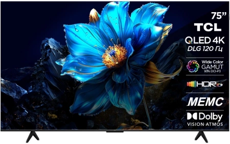 Телевизор LED TCL 75" 75P7K стальной 4K Ultra HD 60Hz DVB-T2 DVB-C DVB-S2 USB WiFi Smart TV