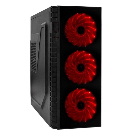 Корпус Miditower ExeGate EVO-7215 Black-Red light, ATX, , 1*USB+1*USB3.0, Audio (108035)