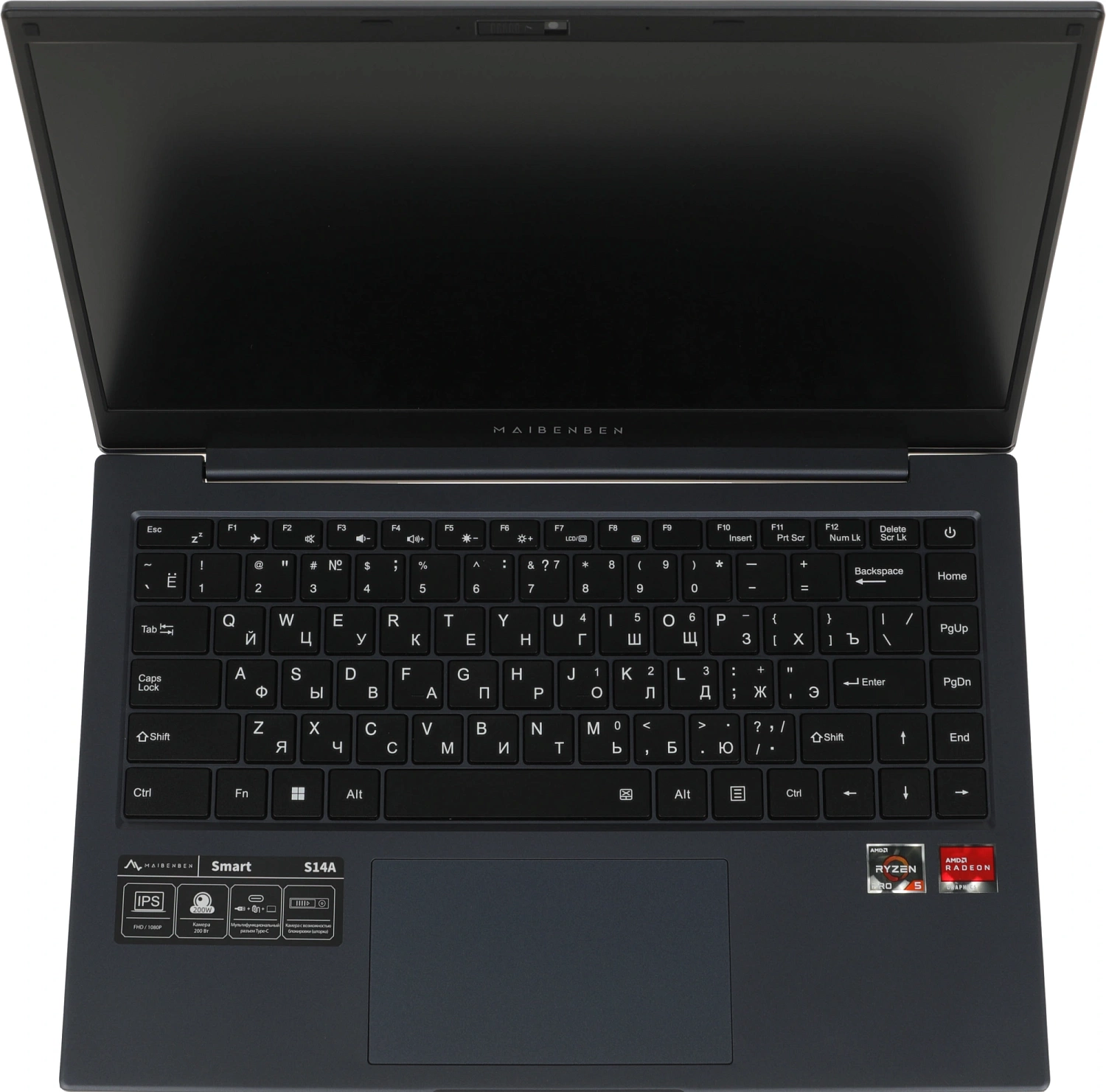 Ноутбук Maibenben S14A-R545UM Ryzen 5 Pro 4650U 8Gb SSD256Gb AMD Radeon 14" IPS FHD (1920x1080) Linux dk.blue WiFi BT Cam 5000mAh (S14A-R545UMA1SLURE0)