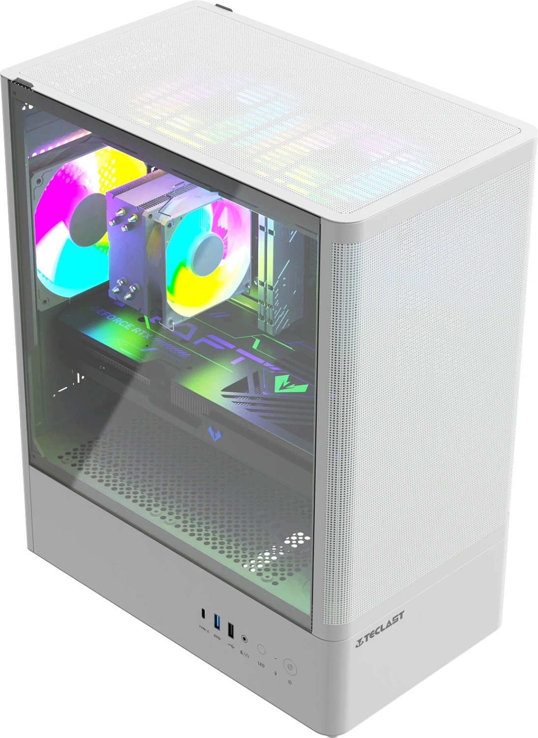 ПК Teclast G03 i5 14400F (2.5) 32Gb SSD1Tb RTX5070 12Gb Windows 11 Pro GbitEth 750W белый (G03 14400F32G1T5070WKRU)