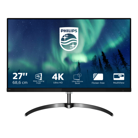Монитор LCD 27'' 16:9 3840x2160(UHD 4K) IPS, GLARE, 350cd/m2, H178°/V178°, 1000:1, 20M:1, 1.07B, 5ms, 2xHDMI, DP, Tilt, 2Y, Black