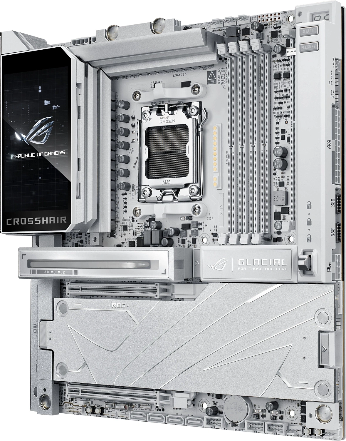 Материнская плата Asus ROG CROSSHAIR X870E GLACIAL Socket AM5 AMD X870E 4xDDR5 ATX AC`97 8ch(7.1) 2x10Gg RAID