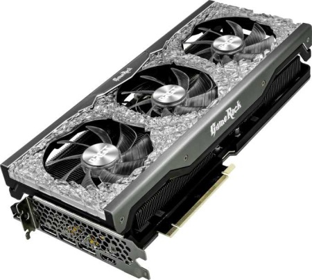 Видеокарта Palit PCI-E 4.0 PA-RTX3070 GAMEROCK 8G V1 LHR NVIDIA GeForce RTX 3070 8192Mb 256 GDDR6 1500/14000 HDMIx1 DPx3 HDCP Ret