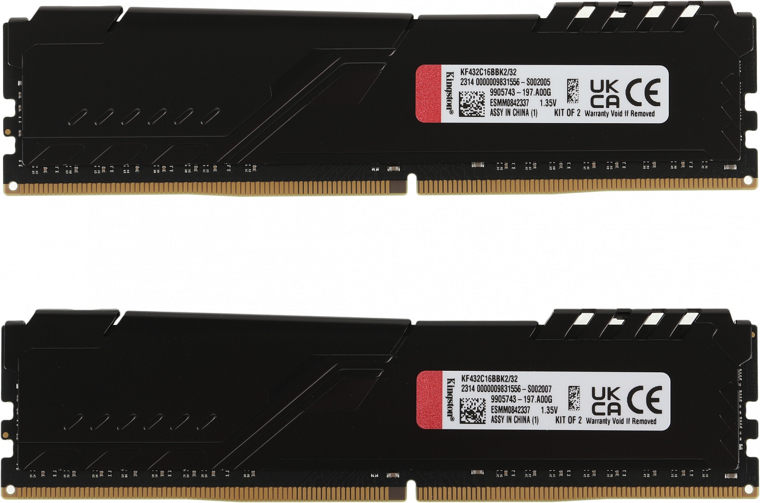 Модуль памяти Kingston FURY Beast Black Gaming Memory KF432C16BBK2/32 32GB DDR4 3200 DIMM Non-ECC, CL16, 1.35V, 2Gx8 Кит 2х16 , RTL {25} (319842)