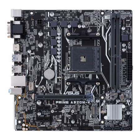 Материнская плата ASUS PRIME A320M-K/CSM, Socket AM4, A320, 2*DDR4, DVI+HDMI, SATA3 + RAID, Audio, Gb LAN, USB 3.0*6, USB 2.0*6, COM*1 header (w/o cable), mATX ; 90MB0TV0-M0EAYC