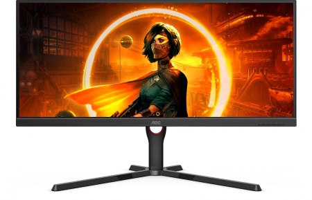 Монитор AOC 34" Gaming U34G3XM/EU черный/красный VA LED 1ms 21:9 HDMI матовая HAS Piv 300cd 178гр/178гр 3440x1440 144Hz FreeSync Premium DP 2K 7.78кг