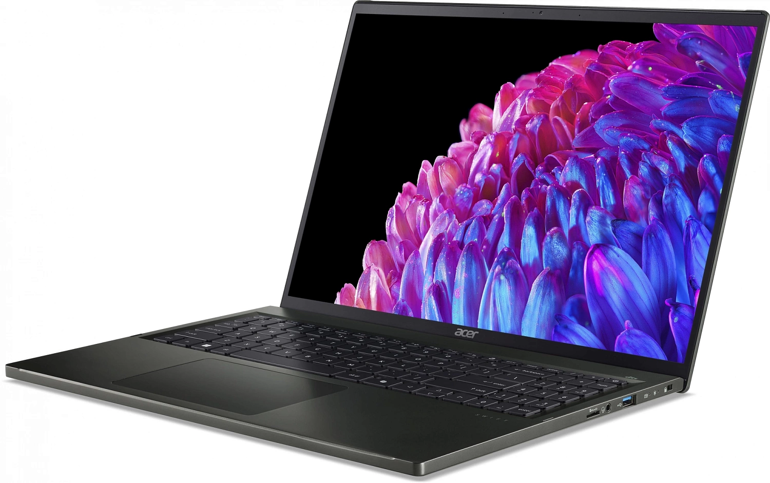 Ноутбук Acer Swift Edge 16 SFE16-44-R48X Ryzen 7 8840U 32Gb SSD1Tb AMD Radeon 780M 16" OLED WQXGA+ (3200x2000) Windows 11 Home black WiFi BT Cam (NX.KTDCD.001)
