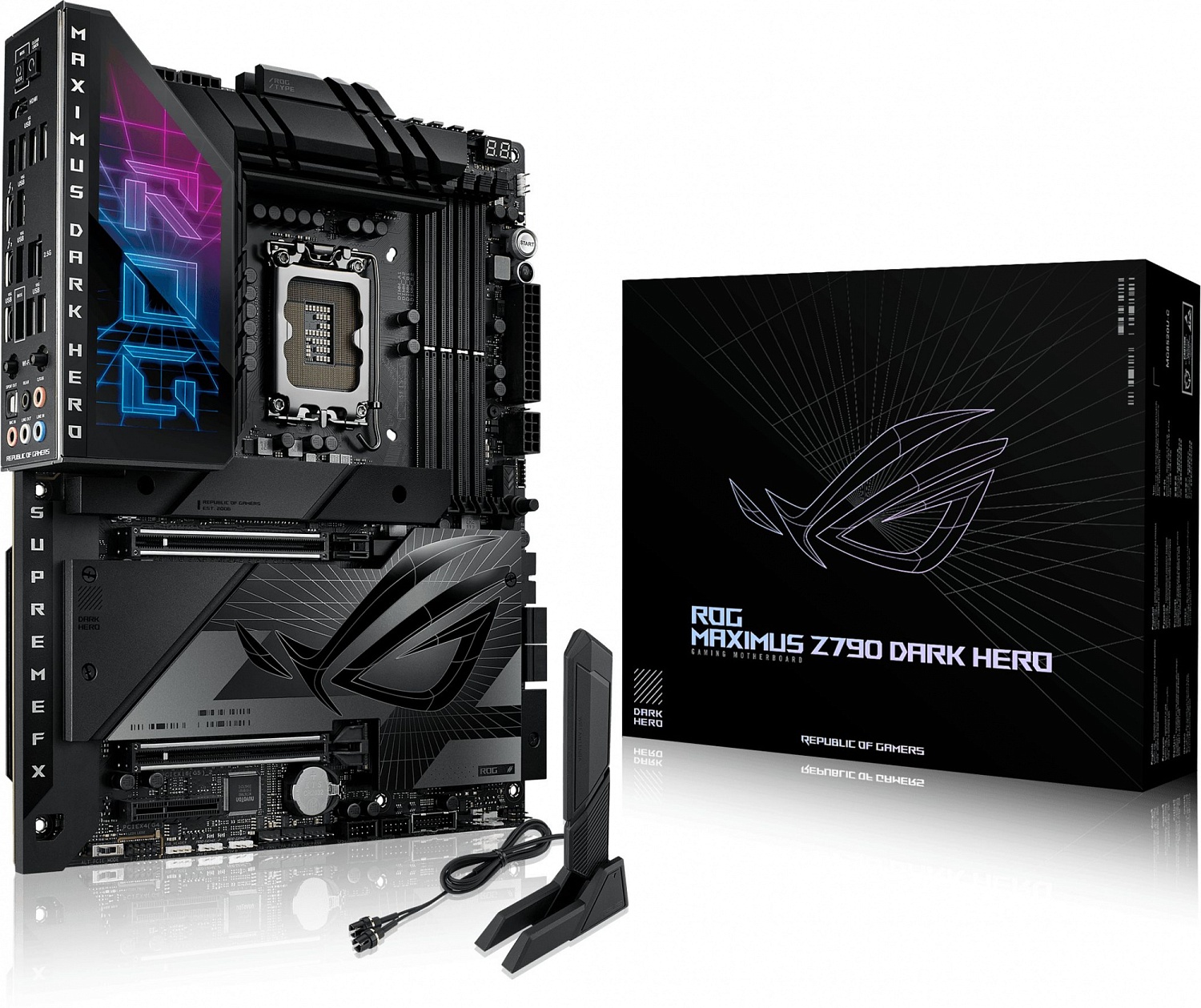 Материнская плата ASUS ROG MAXIMUS Z790 DARK HERO, LGA1700, Z790, 4*DDR5, HDMI, 6xSATA3 + RAID, M2, Audio, Gb LAN, USB 3.2, USB 2.0, ATX;90MB1F90-M0EAY0