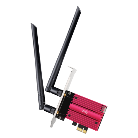 Адаптер беспроводной связи (Wi-Fi) CUDY BE9300 7 PCI Express Adapter 7 Bluetooth 5.4 PCI Express Adapter with Heatsink, Intel BE200 module, Tri-band 2T2R, 5.8Gbps@6Ghz+2.8Gbps@5GHz + 688Mbps@2.4GHz, 802.11be/ax/ac/a/b/g/n, Magnetized antenna base, 2 high