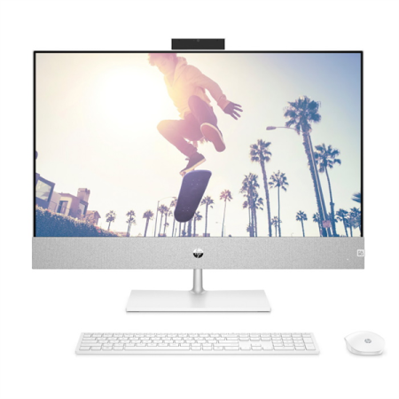 Моноблок HP Pavilion I 27-ca1059ci NT 27" QHD(2560x1440) Core i7-12700T, 16GB DDR4 3200 (2x8GB), SSD 1Tb, GeForce GTX 1650 4GB, no DVD, Rus/Eng kbd&mouse wireless, 5MP Webcam, White,FreeDOS, 1Y Wty