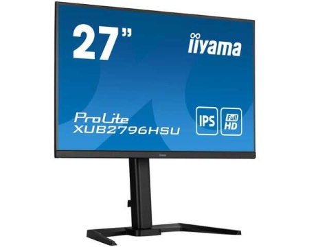 Монитор LCD 27'' 16:9 1920х1080(FHD) IPS, nonGLARE, 250cd/m2, H178°/V178°, 1000:1, 80M:1, 16,7 миллионов цветов, 1ms, VGA, HDMI, DP, USB-Hub, Height adj, Pivot, Tilt, Swivel, Speakers, Swivel, 3Y, Black