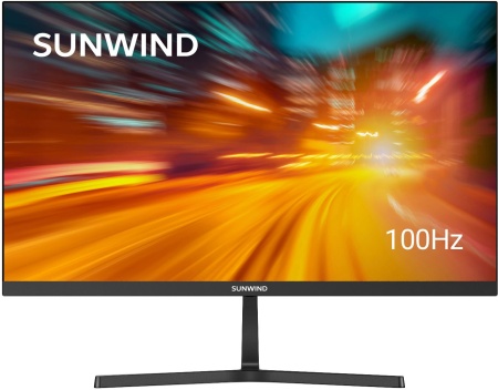 Монитор SunWind 23.8" SM-24FI221 черный IPS LED 5ms 16:9 HDMI M/M матовая 250cd 178гр/178гр 1920x1080 100Hz G-Sync VGA DP FHD 3.0кг