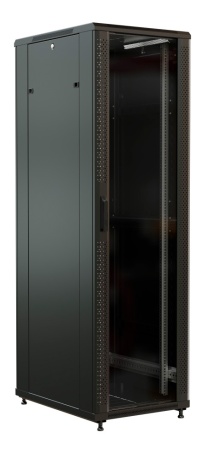 Шкаф серверный WRline (WR-TT-4768-AS-RAL9004) напольный 47U 600x800мм пер.дв.стекл задн.дв.стал.лист 2 бок.пан. 800кг черный 710мм 2277мм IP20 сталь