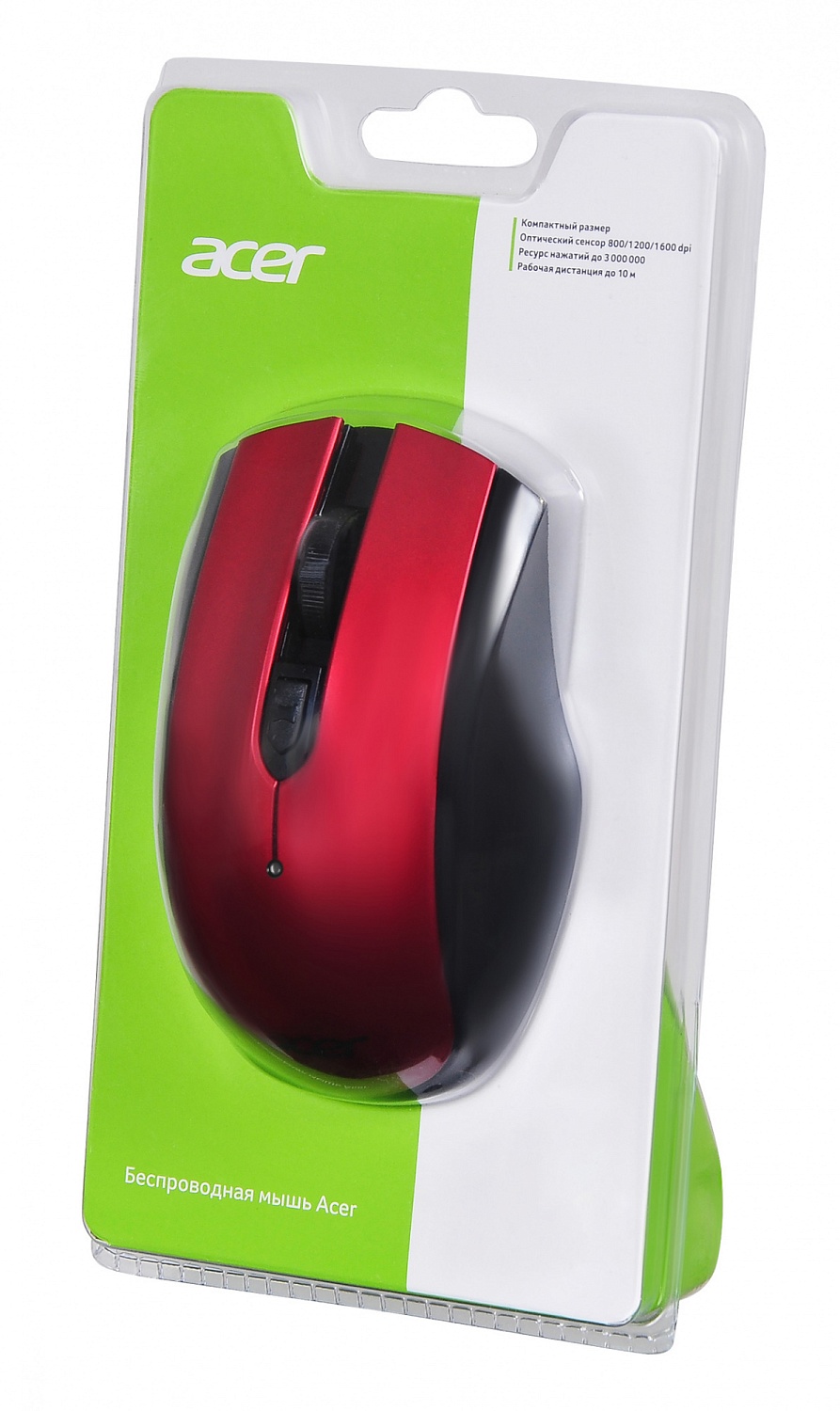 Мышь Acer OMR032 черный/красный оптическая (1600dpi) беспроводная USB (3but) Мышь Acer OMR032 черный/красный оптическая (1600dpi) беспроводная USB (3but)