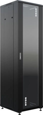 Шкаф коммутационный NTSS Премиум (NTSS-R42U6060GS-BL) напольный 42U 600x600мм пер.дв.стекл металл 900кг черный 86кг