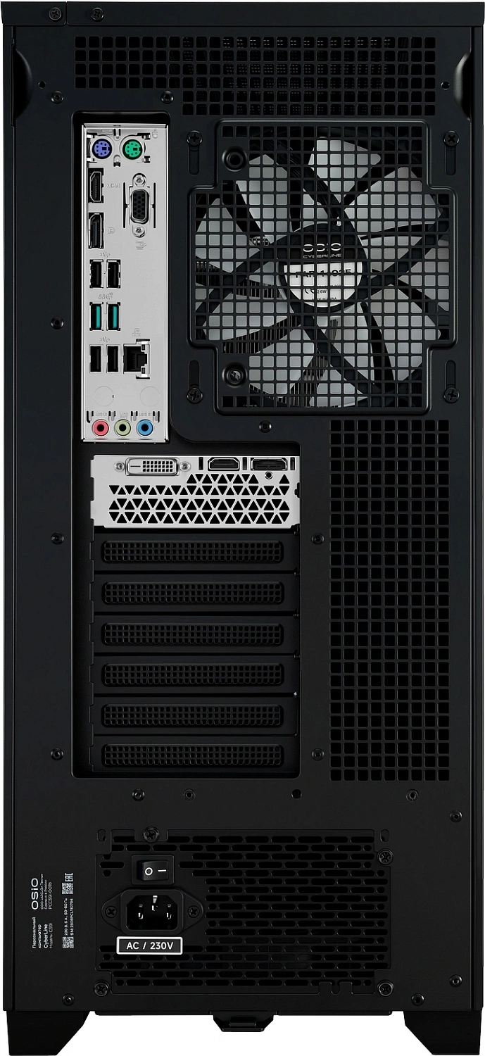 ПК Osio B59i i5 12400F (2.5) 16Gb SSD1Tb RTX3050 6Gb без ОС GbitEth 550W черный (С59I-001B)