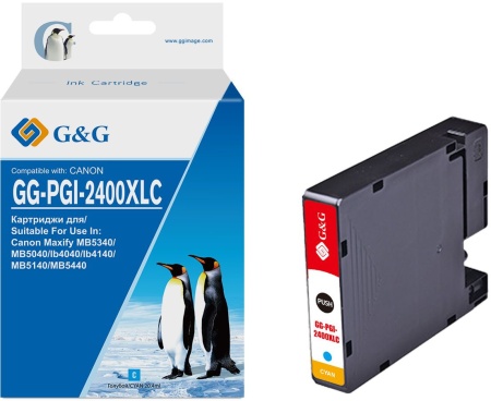 Картридж струйный G&G GG-PGI-2400XLC PGI-2400XL C голубой (20.4мл) для Canon MAXIFY iB4040/ МВ5040/ МВ5340