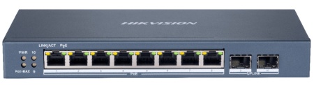 Коммутатор Hikvision DS-3E1510P-EI 8x1Гбит/с 2SFP 8PoE+ 110W управляемый